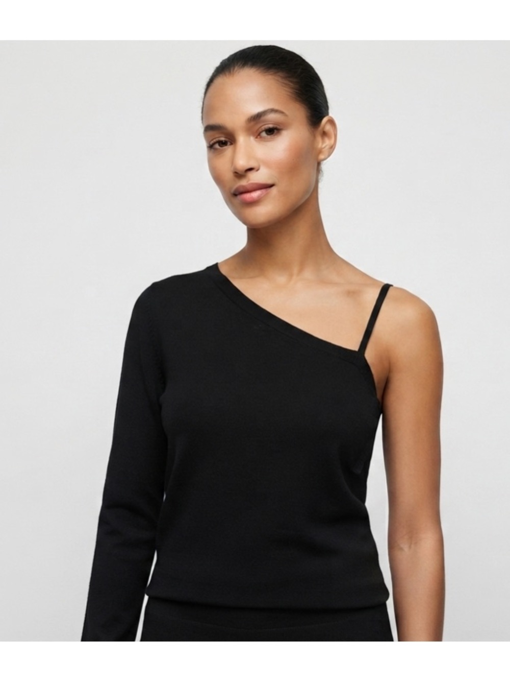 🆕 nwt & Other Stories Atelier Asymmetric One-Shoulder Black Knit Top, Medium